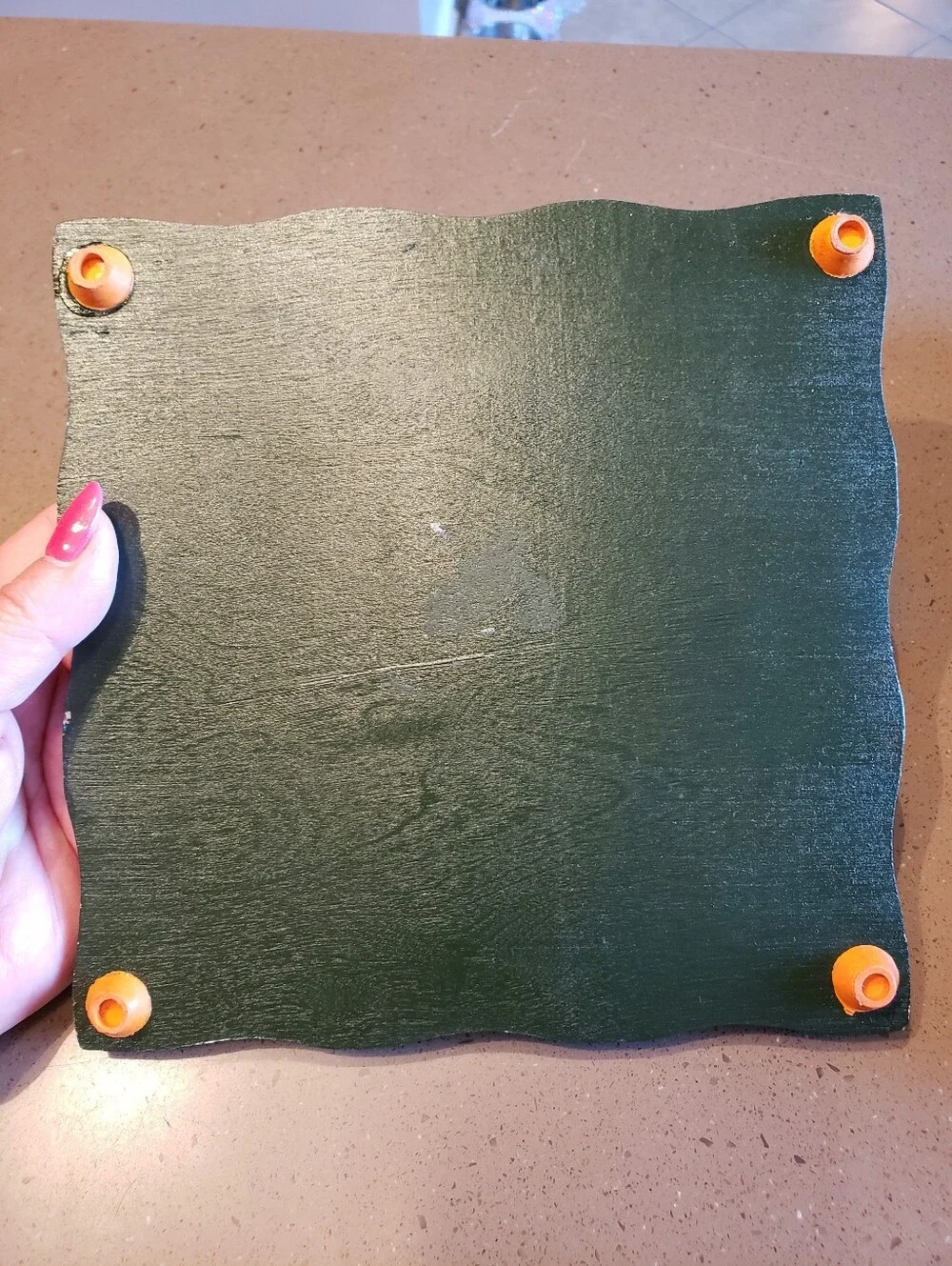 Vintage Wood Frame Ceramic Tile Trivet